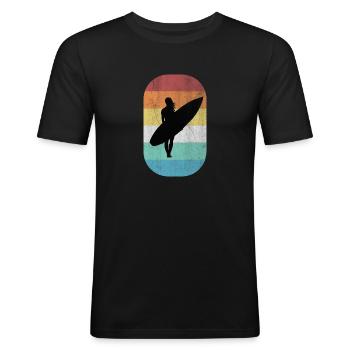 Surfer Girl - Men's Slim Fit T-Shirt - black - Front - Nik (191cm)