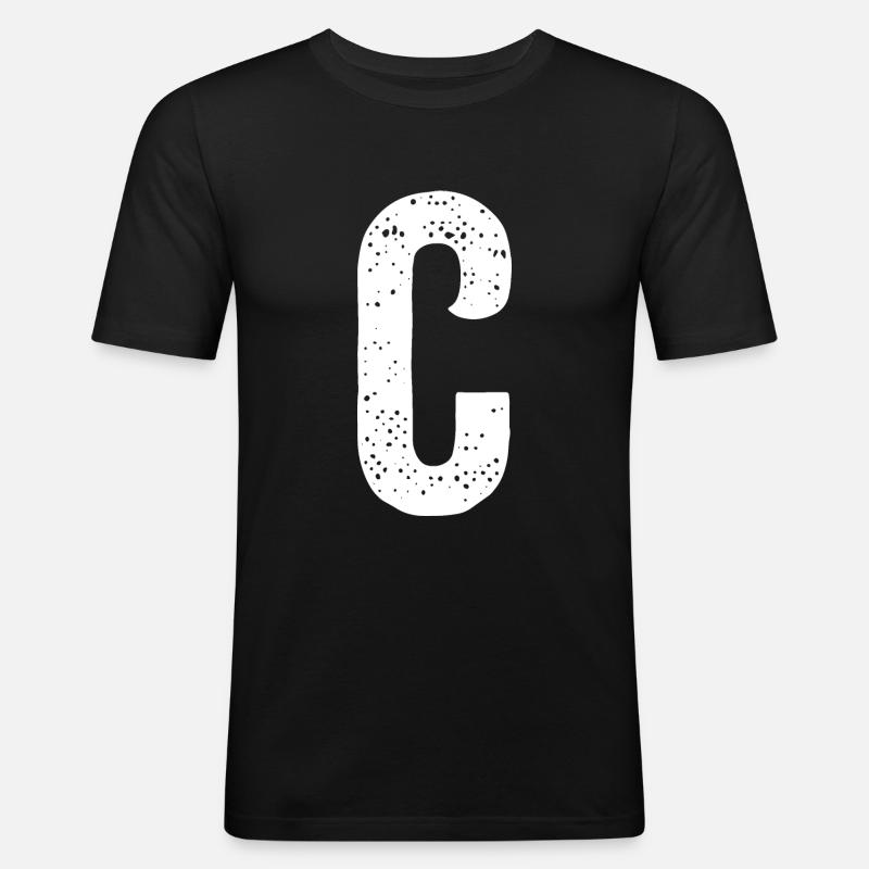 Buchstabe C - Männer Slim Fit T-Shirt - Schwarz