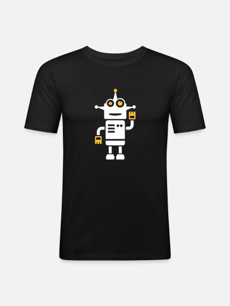 Robot gift - Men's Slim Fit T-Shirt - black