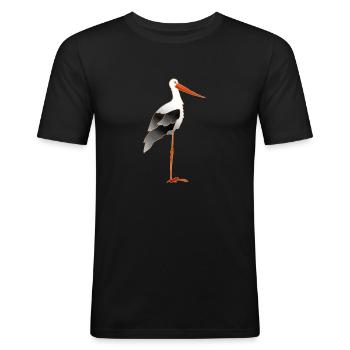 cigogne - T-shirt près du corps Homme - noir - Devant - Nik (191cm)