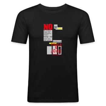 Pas de magie - T-shirt près du corps Homme - noir - Devant - Nik (191cm)