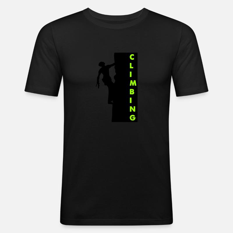 climbing - Männer Slim Fit T-Shirt - Schwarz
