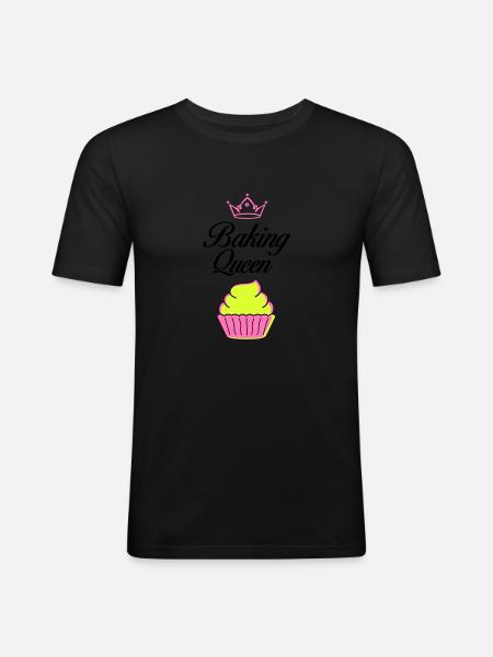 baking queen - Men's Slim Fit T-Shirt - black