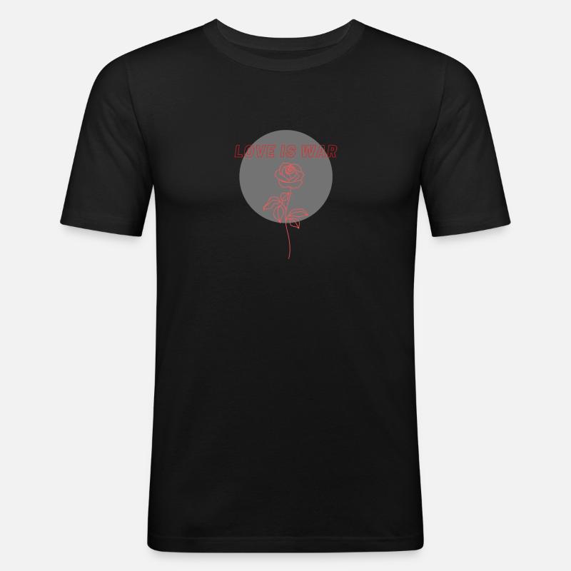 Love is War - Männer Slim Fit T-Shirt - Schwarz