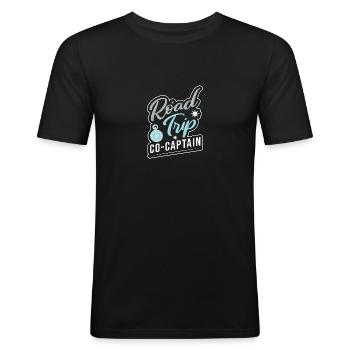 Road Trip - T-shirt près du corps Homme - noir - Devant - Nik (191cm)