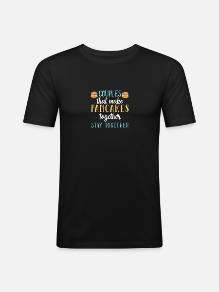 Pfannkuchen - Männer Slim Fit T-Shirt - Schwarz