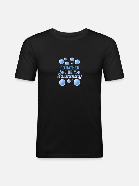 Nageurs - T-shirt près du corps Homme - noir