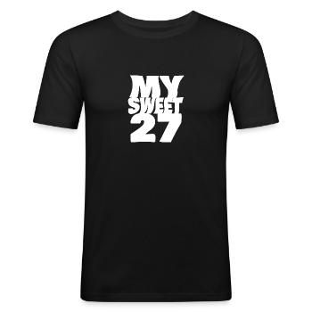 27 - T-shirt près du corps Homme - noir - Devant - Nik (191cm)