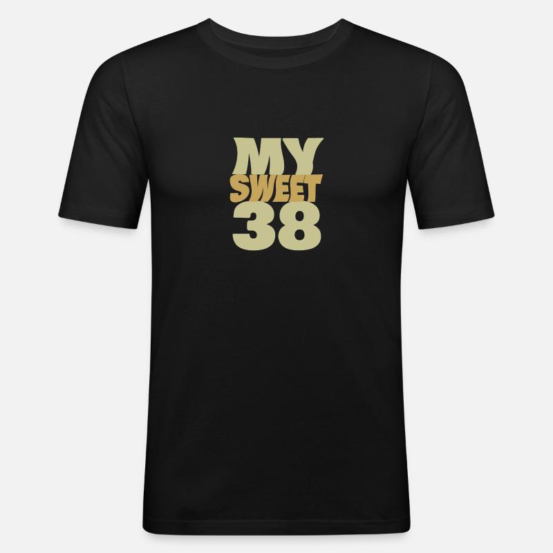 38 - Männer Slim Fit T-Shirt - Schwarz