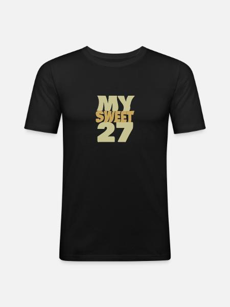 27 - T-shirt près du corps Homme - noir