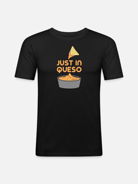 Juste à Queso - T-shirt près du corps Homme - noir