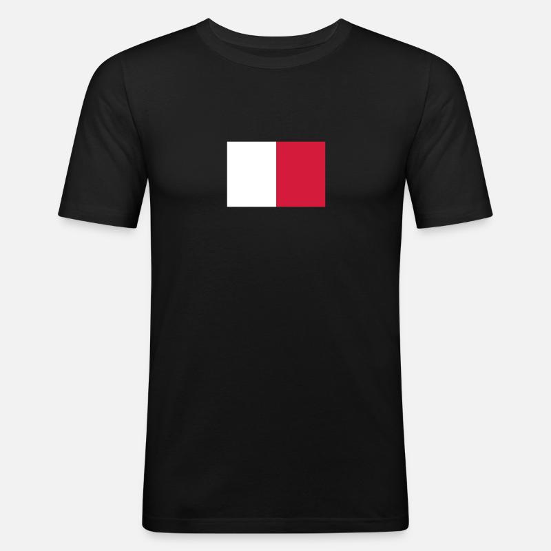 Malta - Männer Slim Fit T-Shirt - Schwarz