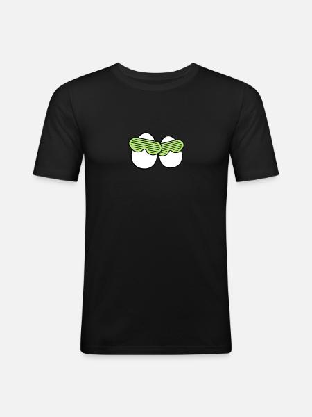 Funky Eggs - T-shirt près du corps Homme - noir