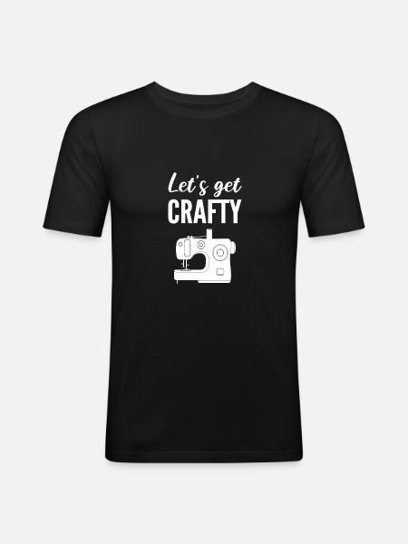 Let's make smart embroidery poison - Men's Slim Fit T-Shirt - black