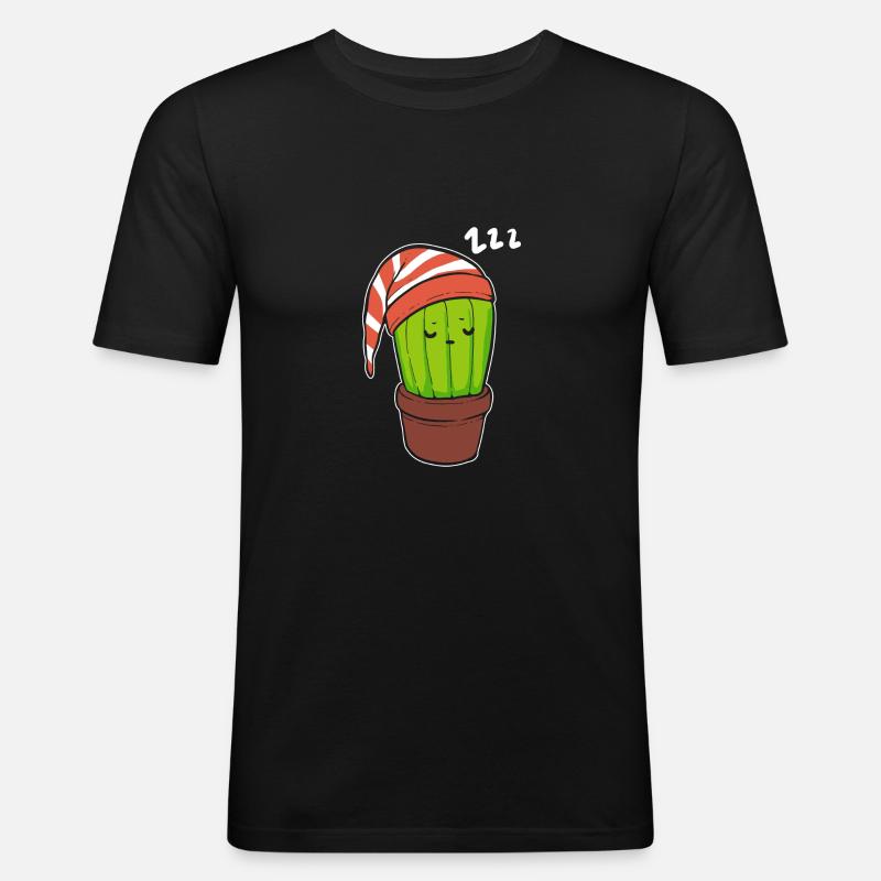 Sleeping Cactus Hyperomnia Gift - Men's Slim Fit T-Shirt - black