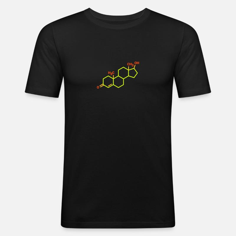 Testosteronformel - Männer Slim Fit T-Shirt - Schwarz