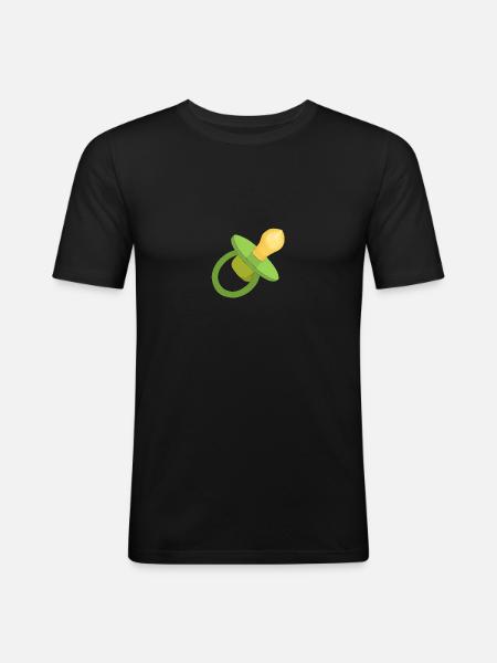 Grüner Schnuller - Baby-Schnuller - Schnuller - Männer Slim Fit T-Shirt - Schwarz
