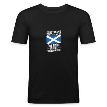 Schotten Schottisch Schottland - Männer Slim Fit T-Shirt - Schwarz - Vorne - Nik (191cm)