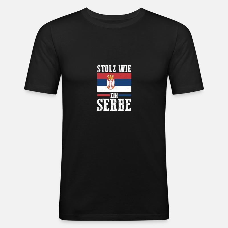 Serben Serbisch Serbien - Männer Slim Fit T-Shirt - Schwarz