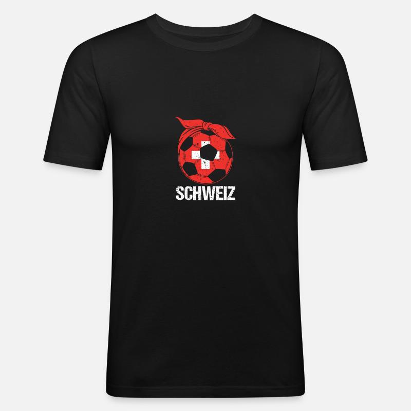 Schweizer Mama Mutter Schweiz - Männer Slim Fit T-Shirt - Schwarz