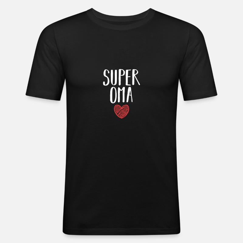 Großmutter Oma - Männer Slim Fit T-Shirt - Schwarz