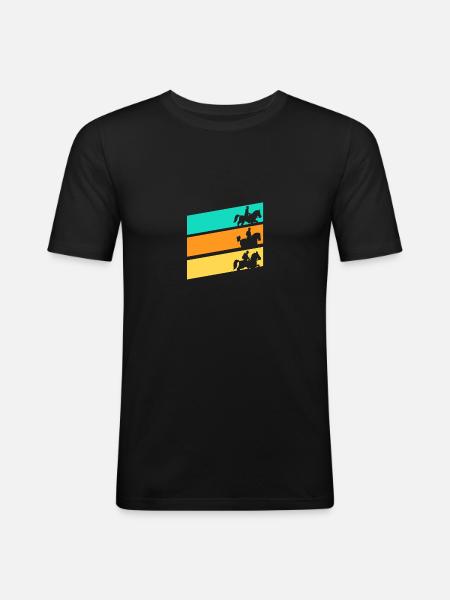 Cheval - T-shirt près du corps Homme - noir