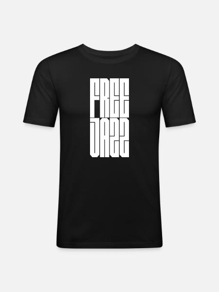 Free Jazz Geometric Grid Line Art - Men's Slim Fit T-Shirt - black