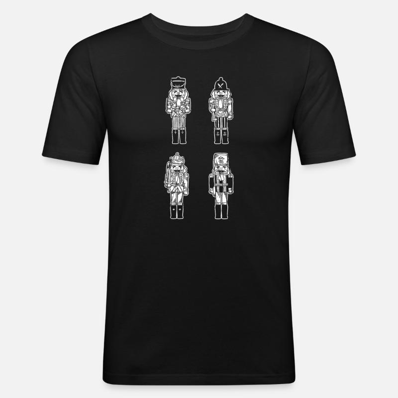 Weihnachtsmann Nussknacker Weihnachten - Männer Slim Fit T-Shirt - Schwarz