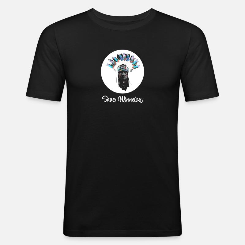save winnetou,winnetou,indianer,graffiti,kreis, - Männer Slim Fit T-Shirt - Schwarz