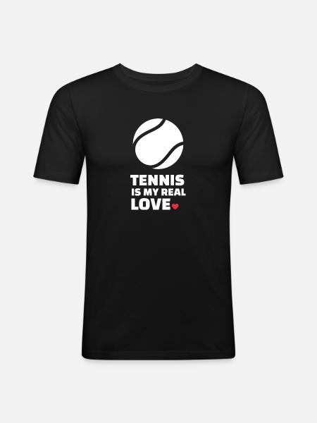 J’adore le tennis - T-shirt près du corps Homme - noir