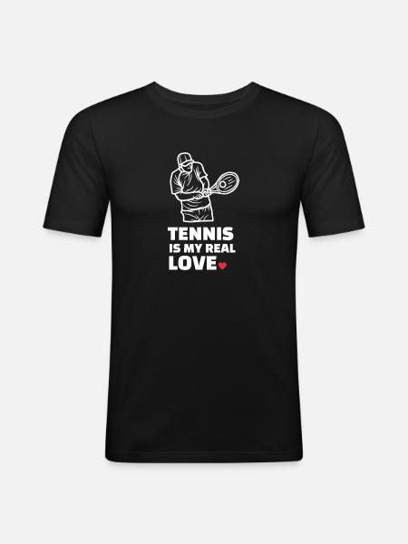 I love tennis - Men's Slim Fit T-Shirt - black