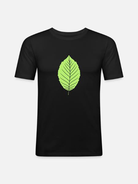 foresta di disegno di clip art di forma dell'albero pianta foglia di faggio - Maglietta aderente da uomo - nero
