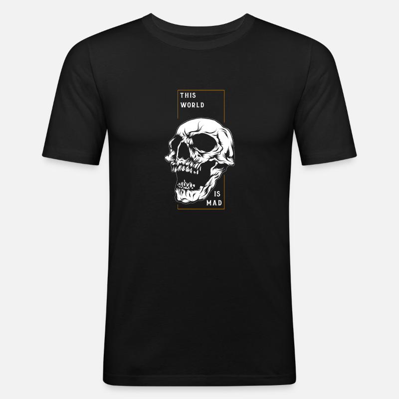 skull - Männer Slim Fit T-Shirt - Schwarz