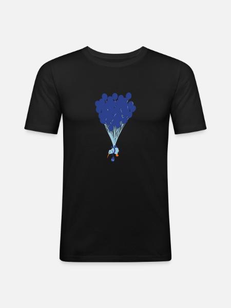 flying kiwi - T-shirt près du corps Homme - noir