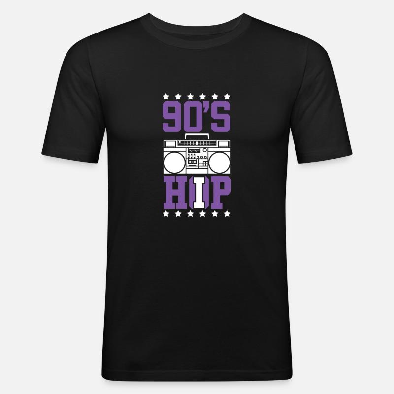 90 ger hip hop breakdance - Männer Slim Fit T-Shirt - Schwarz
