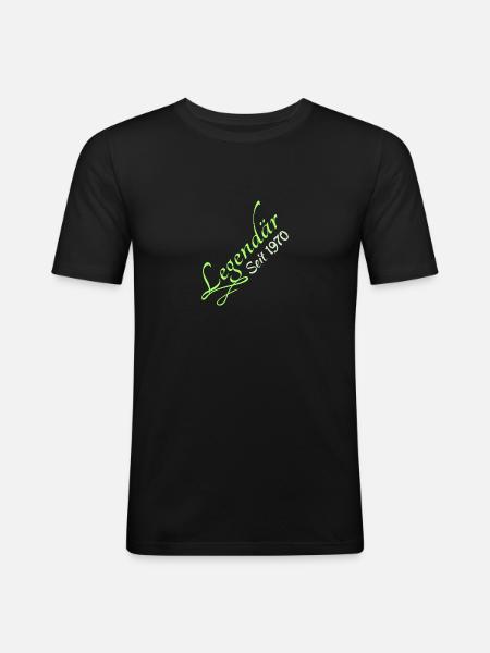 Legendary 1970 - Männer Slim Fit T-Shirt - Schwarz