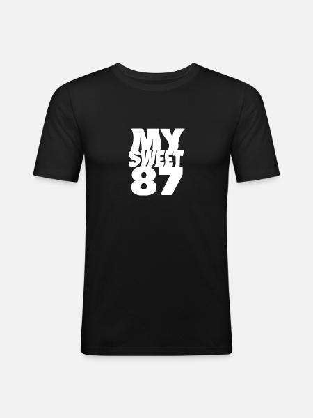 Süß 87 - Männer Slim Fit T-Shirt - Schwarz