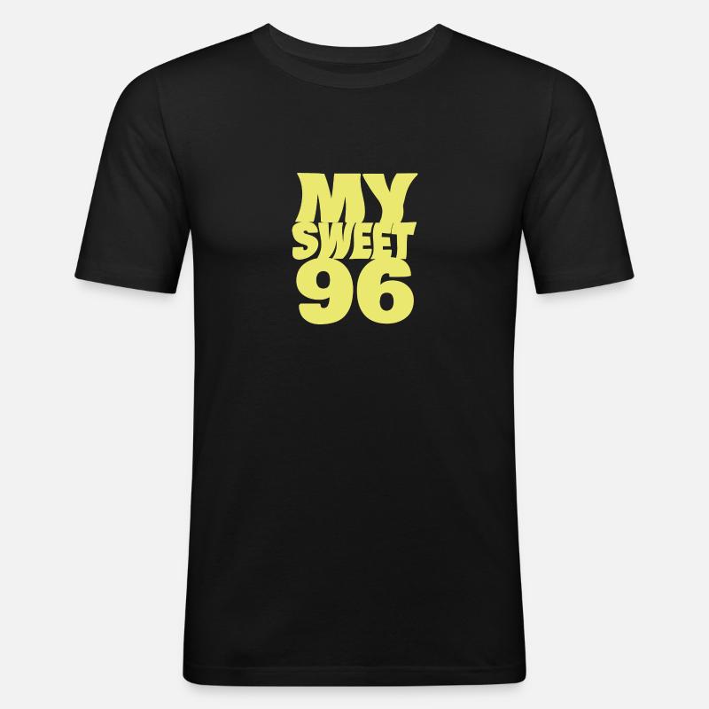 96 - Männer Slim Fit T-Shirt - Schwarz