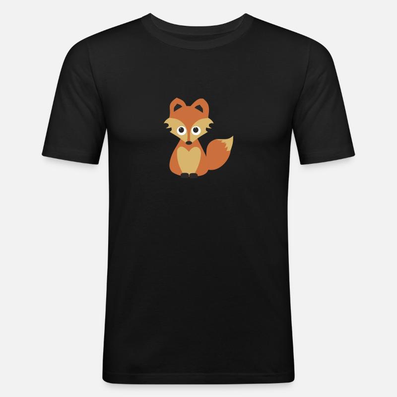 Fuchs - Männer Slim Fit T-Shirt - Schwarz