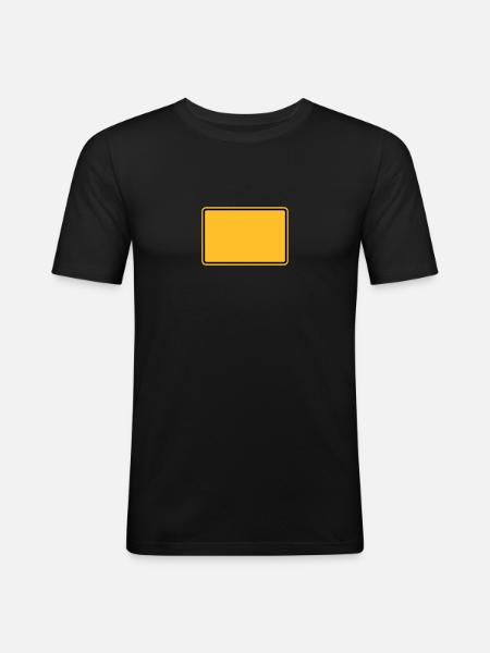 Ortsschild - Männer Slim Fit T-Shirt - Schwarz