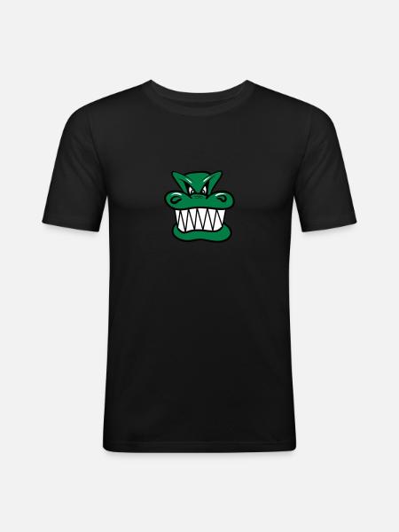 Wicked funny cool Dragon comic - Men's Slim Fit T-Shirt - black