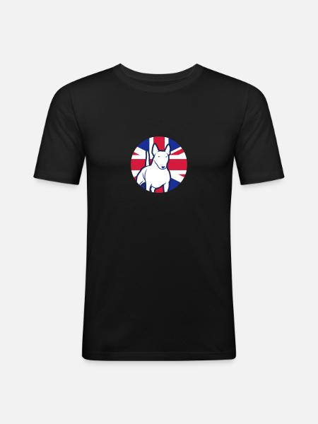 Miniatur Bullterrier UK 3c - Männer Slim Fit T-Shirt - Schwarz