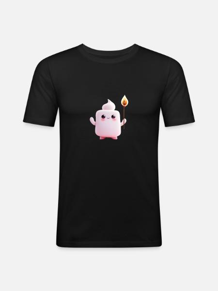 Marshmallow - Männer Slim Fit T-Shirt - Schwarz