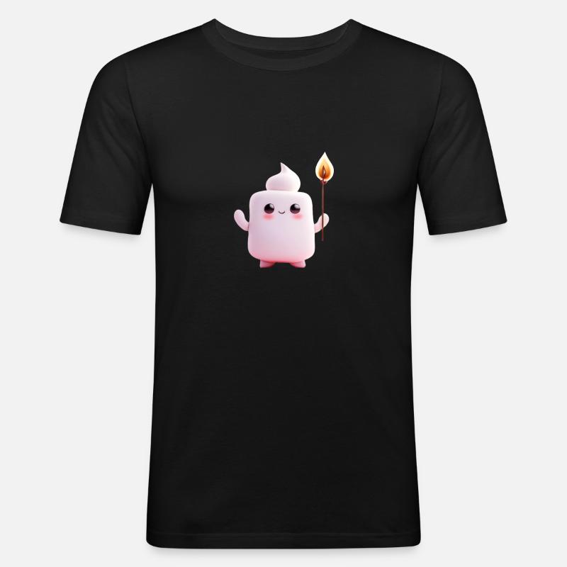 Marshmallow - Männer Slim Fit T-Shirt - Schwarz