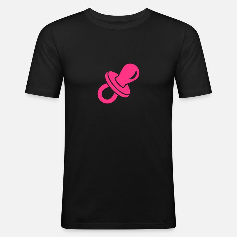 Schnuller - Männer Slim Fit T-Shirt - Schwarz