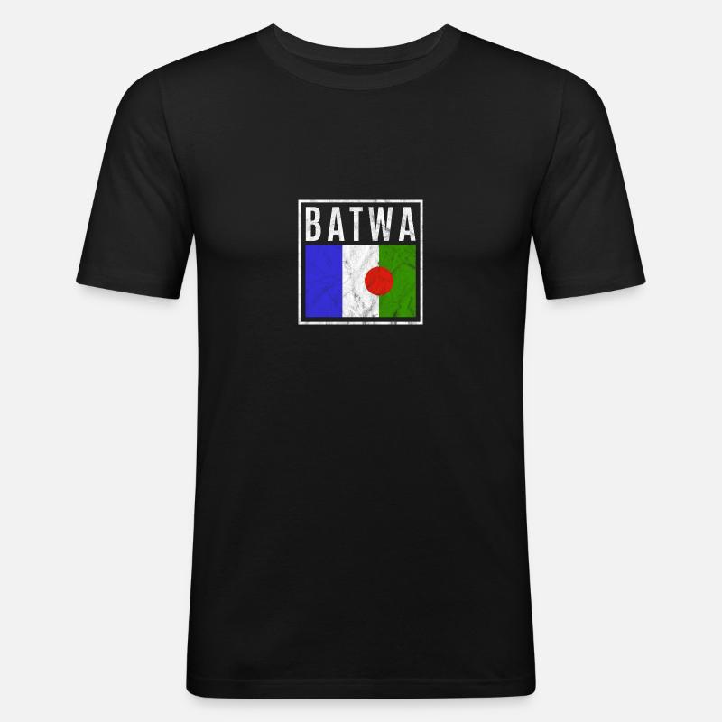 Batwa - Männer Slim Fit T-Shirt - Schwarz