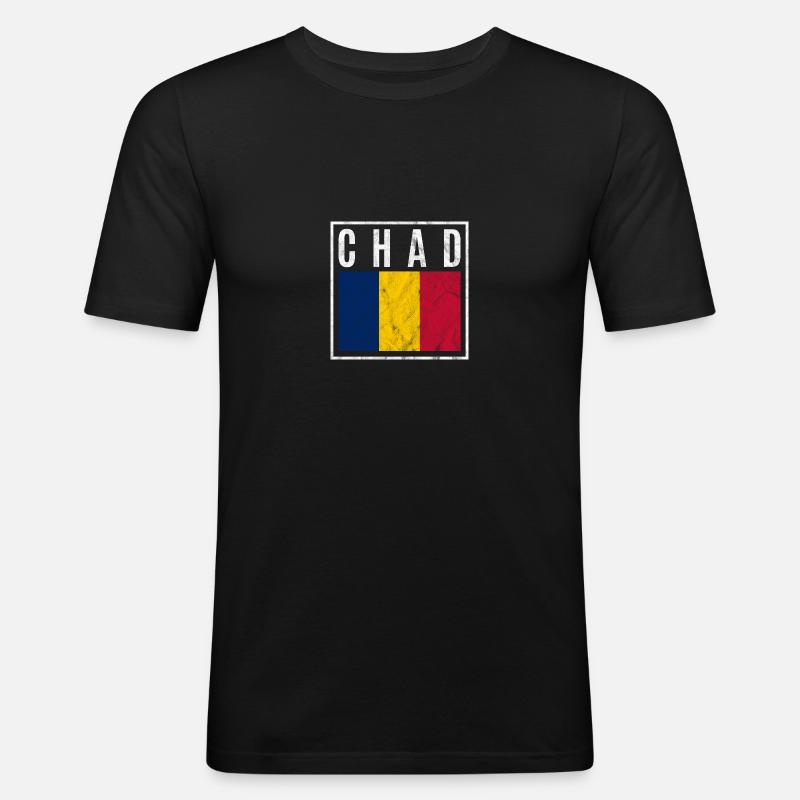 Tschad - Männer Slim Fit T-Shirt - Schwarz