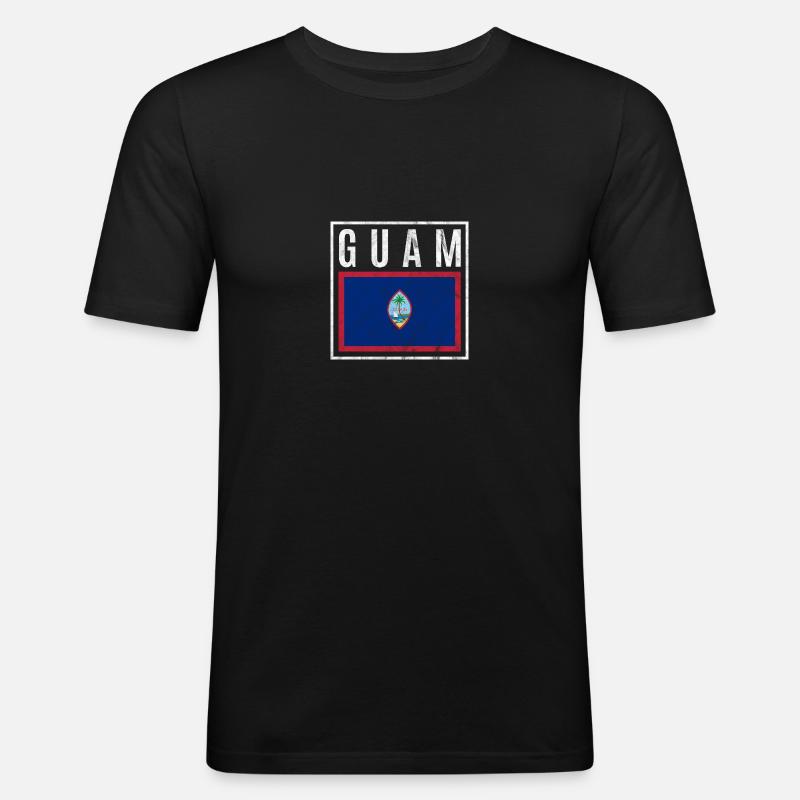 Guam - Männer Slim Fit T-Shirt - Schwarz