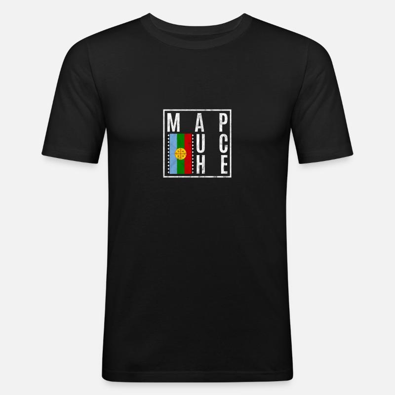 Mapuche - Männer Slim Fit T-Shirt - Schwarz