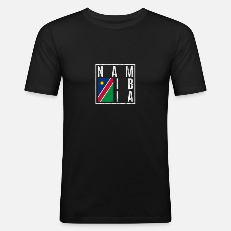 Namibia - Männer Slim Fit T-Shirt - Schwarz
